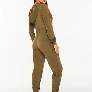 Savage X Fenty “Sleep & Shine” Hooded Shimmer Jumpsuit Green Size M